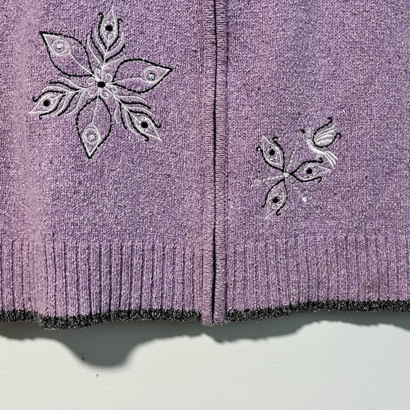 Northern Reflections Purple Embroidered Zip-Front Vest, Women’s Size Large - Picture 4 of 7